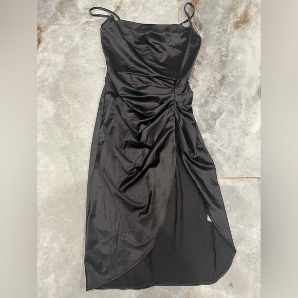 Love Dresses & Skirts - Love Black Asymmetrical Ruched Strapless Gown
